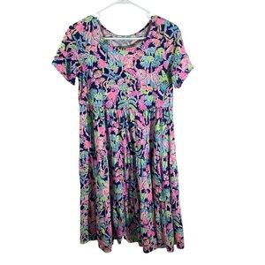 Lilly Pulitzer 100% Cotton Sun Dress in Pink and Blue